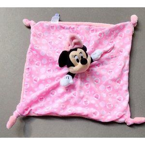 Disney Baby Minnie Mouse Soother Plush Security Blanket Lovey Pacifier Holder